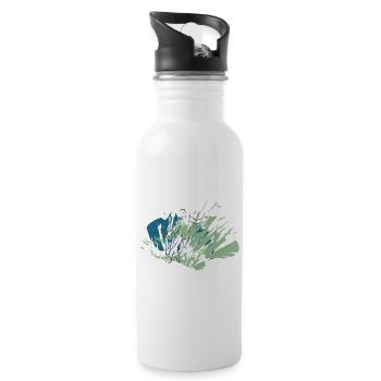 Football Cool design for real football players - Water bottle with straw - white - Right