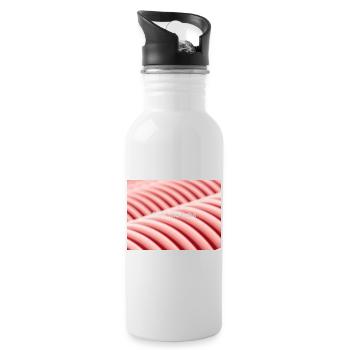 fuck the tube 2 1 copy - Water bottle with straw - white - Right