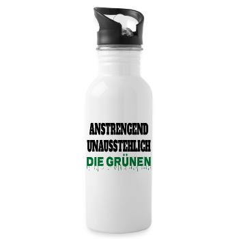 Witze Grüne Die Grünen Habeck Baerbock Partei - Trinkflasche mit integriertem Trinkhalm - Weiß - Rechts