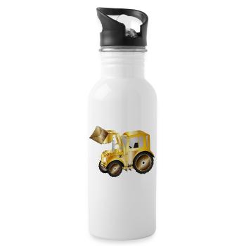 Chargeur frontal de tracteur dans les couleurs or pour les ventilateurs de tracteur - Gourde avec paille intégrée - blanc - Droite