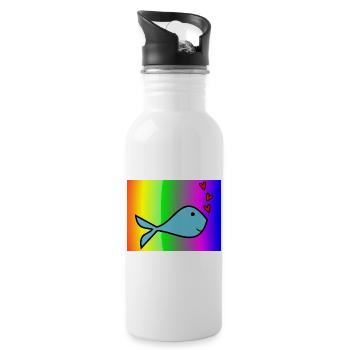 SARDINE. FISH. APRIL FOOL. EASTER. SEA - Water bottle with straw - white - Right