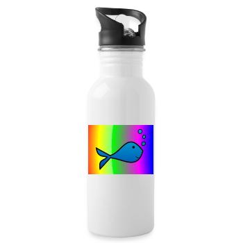 SARDINE. FISH. APRIL FOOL. EASTER. SEA - Water bottle with straw - white - Right