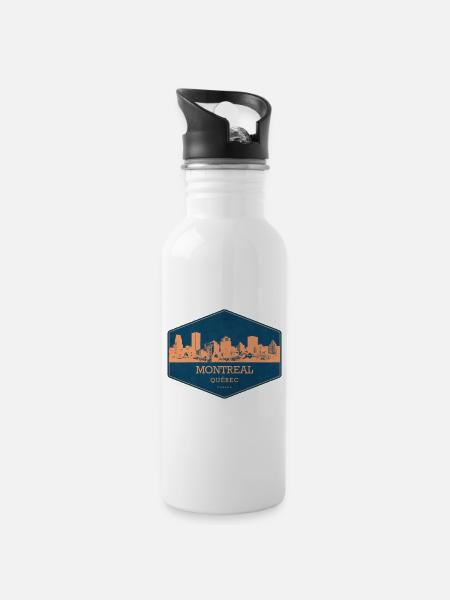 Montréal Canada - Gourde avec paille intégrée - blanc