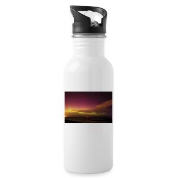 northern lights - Water bottle with straw - white - Right