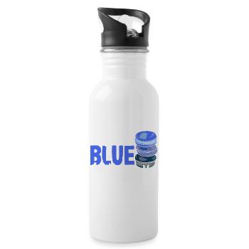 I Love Blue Macaroons Paris France Patisserie - Water bottle with straw - white - Right