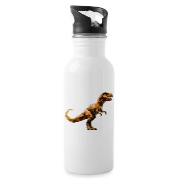 Dinosaure Tyrannosaurus Polygon T-Rex - Gourde avec paille intégrée - blanc - Droite