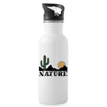 Nature and black desert - Water bottle with straw - white - Right