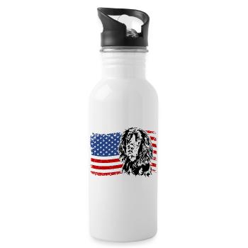 Gordon Setter Amérique Flag Dogs Wilsigns - Gourde avec paille intégrée - blanc - Droite