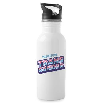 Pride Month - Stolz darauf, Transgender zu sein - Trinkflasche mit integriertem Trinkhalm - Weiß - Rechts