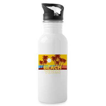 Beach 4 - Trinkflasche mit integriertem Trinkhalm - Weiß - Rechts