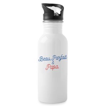 Beau Parfait et Papa - Gourde avec paille intégrée - blanc - Droite