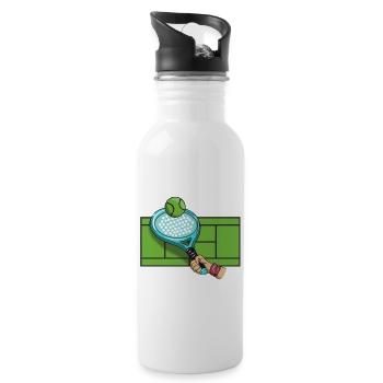 Padel Paddle Raquette Tennis Sport I Cadeau - Gourde avec paille intégrée - blanc - Droite