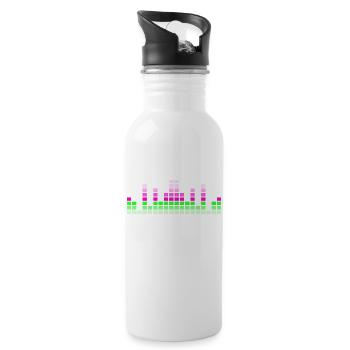 Techno forever - Water bottle with straw - white - Right