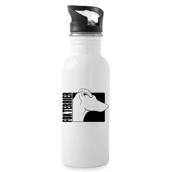 Smooth Fox Terrier Profil Wilsigns Hunde Hund - Trinkflasche mit integriertem Trinkhalm - Weiß - Rechts