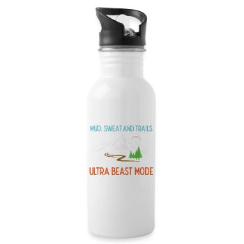Ultra Running - Boue, sueur et sentiers - Gourde avec paille intégrée - blanc - Droite