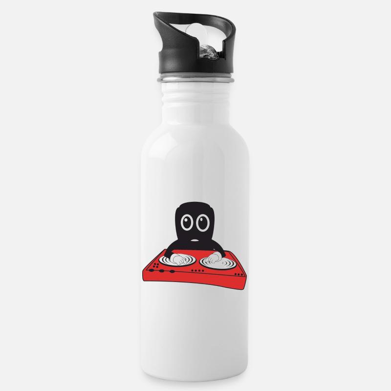 Disc jockey - Water bottle with straw - white