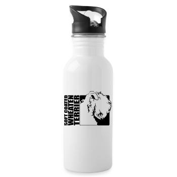 Soft Coated Wheaten Terrier Profil Hunde Wilsigns - Trinkflasche mit integriertem Trinkhalm - Weiß - Rechts