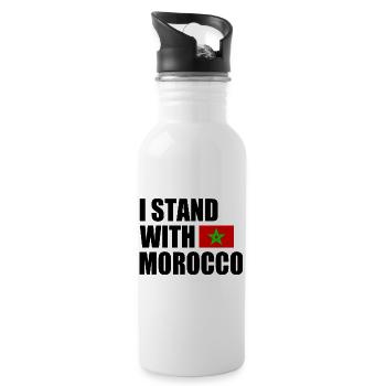 I stand with morocco - Gourde avec paille intégrée - blanc - Droite