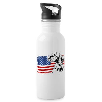 Magyar Vizsla America Flag Dogs Dog Wilsigns - Water bottle with straw - white - Right