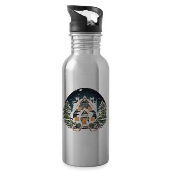 Weihnachtliche Atmosphäre mit unserem Hausdeko - Trinkflasche mit integriertem Trinkhalm - Lightsilver - Rechts