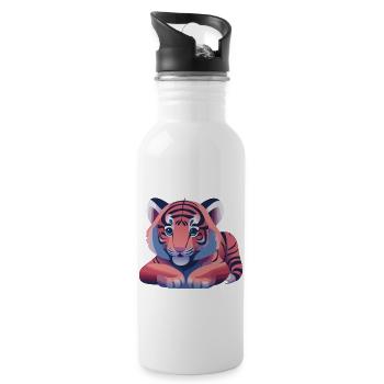 Tiger Cub (Collection d’animaux rêveurs) - Gourde avec paille intégrée - blanc - Droite