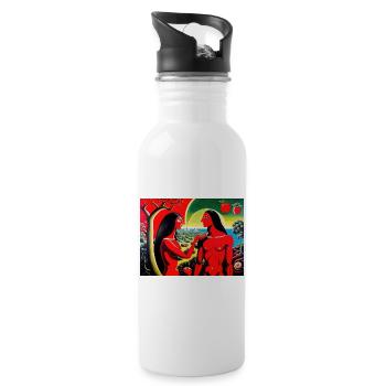Paradise Lost #4 - Water bottle with straw - white - Right