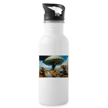 Nature's Fury #1 - Water bottle with straw - white - Right