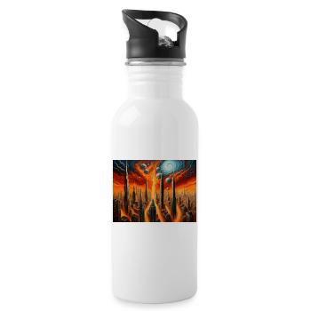 Nature's Fury #9 - Water bottle with straw - white - Right