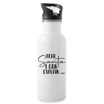 Dear Santa I Can Explain - Water bottle with straw - white - Right