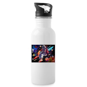 Astronaut and space - Water bottle with straw - white - Right