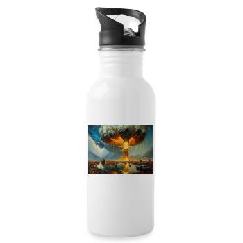 Nature's Fury #12 - Water bottle with straw - white - Right