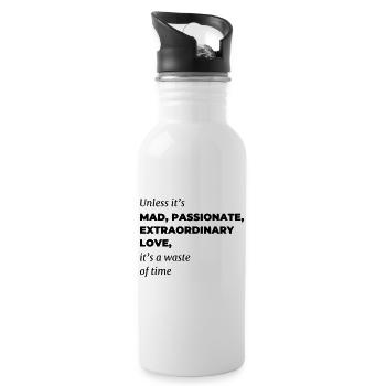 mad love | Poem - Water bottle with straw - white - Right