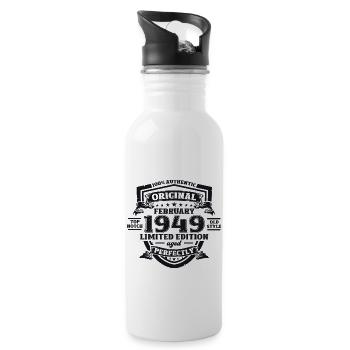 75e anniversaire mari février Vintage 1949 Original - Gourde avec paille intégrée - blanc - Droite
