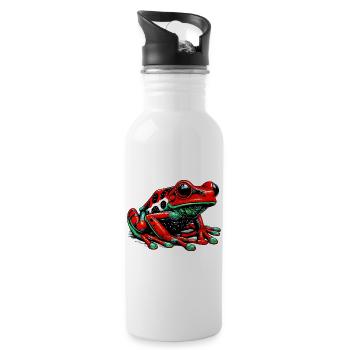 Frog - Water bottle with straw - white - Right