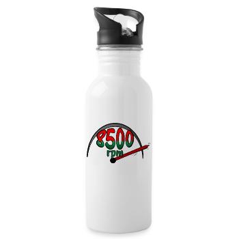 8500RPM race car - Water bottle with straw - white - Right