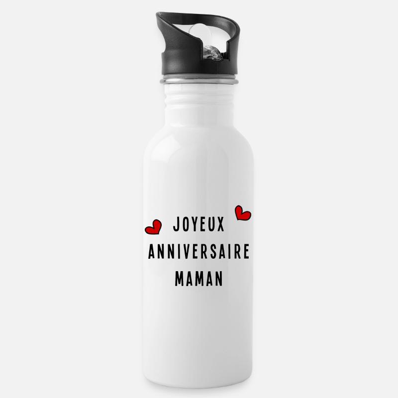 JOYEUX ANNIVERSAIRE MAMAN - Gourde avec paille intégrée - blanc