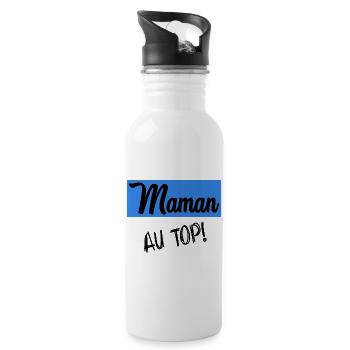 MOTHER'S DAY. MOM - Water bottle with straw - white - Right