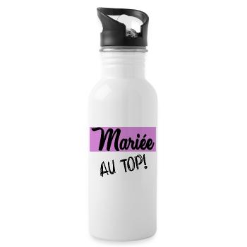 HOCHZEIT. ZUKÜNFTIGE BRAUT. Junggesellinnenabschied - Trinkflasche mit integriertem Trinkhalm - Weiß - Rechts
