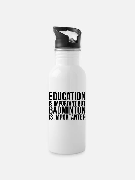 Badminton Badminton Badminton - Water bottle with straw - white