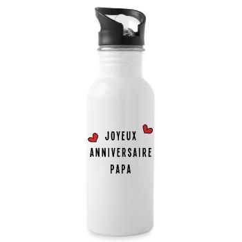 JOYEUX ANNIVERSAIRE PAPA - Gourde avec paille intégrée - blanc - Droite