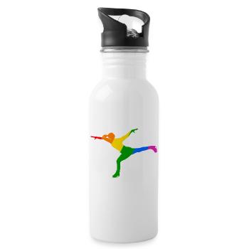 Jeu de couleurs en patinage artistique - Gourde avec paille intégrée - blanc - Droite