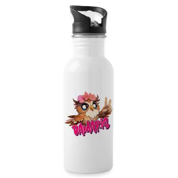 DAMARIS - Beau nom de fille avec un hibou mignon - Gourde avec paille intégrée - blanc - Droite