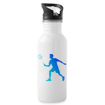 Joueur de badminton Squash Femmes Badminton Hommes - Gourde avec paille intégrée - blanc - Droite