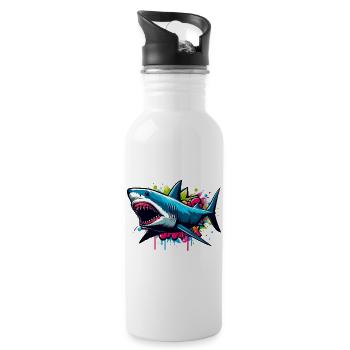 Hai - Trinkflasche mit integriertem Trinkhalm - Weiß - Rechts