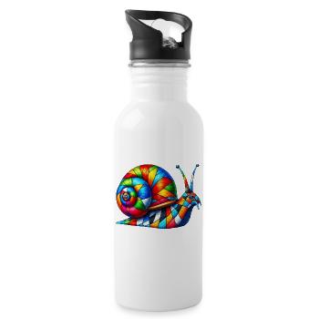 Schnecke - Trinkflasche mit integriertem Trinkhalm - Weiß - Rechts