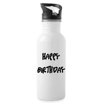 HAPPY BIRTHDAY. HAPPY BIRTHDAY. ANNIVERSARY. - Water bottle with straw - white - Right