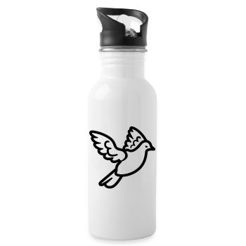 Taube - Trinkflasche mit integriertem Trinkhalm - Weiß - Rechts