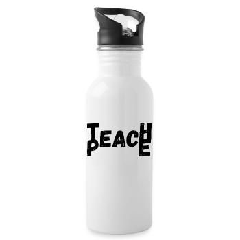 Teach Peace - Water bottle with straw - white - Right