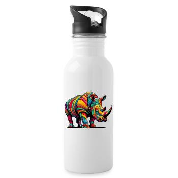 Rhinoceros - Water bottle with straw - white - Right