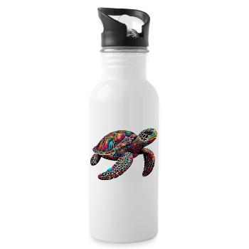 Turtle - Water bottle with straw - white - Right